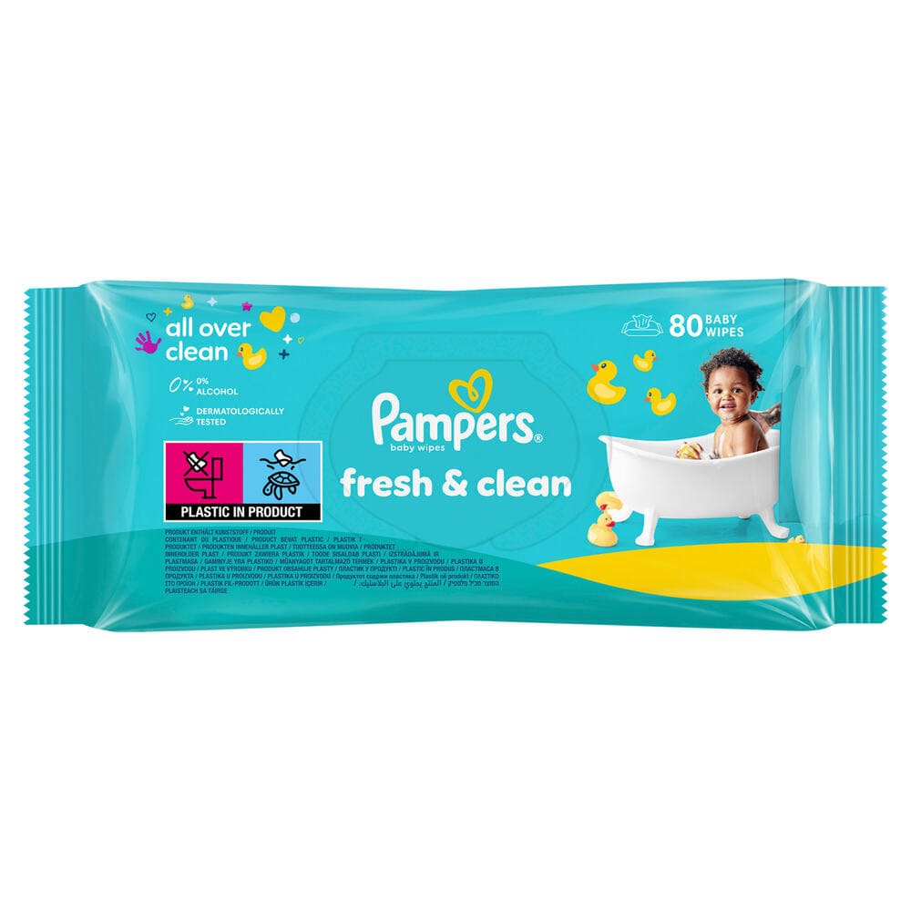 Салфетки влажные Pampers детские Fresh Clean №80 ПрепакКороб