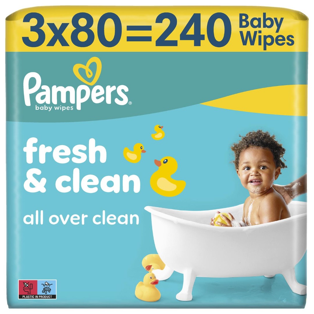 Салфетки влажные Pampers детские Fresh Clean 3*80шт