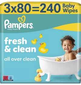 Салфетки влажные Pampers детские Sens 3*80шт ПрепакКороб
