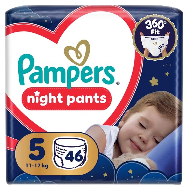 Подгузники-трусики Pampers Pants Night Юниор (12-17кг) Джамбо 46шт №1