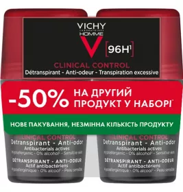 *Промо-набір Vichy Ом Клінікал Контрол дезодорант-антиперспірант кульковий 96 год 50мл+50мл 2026