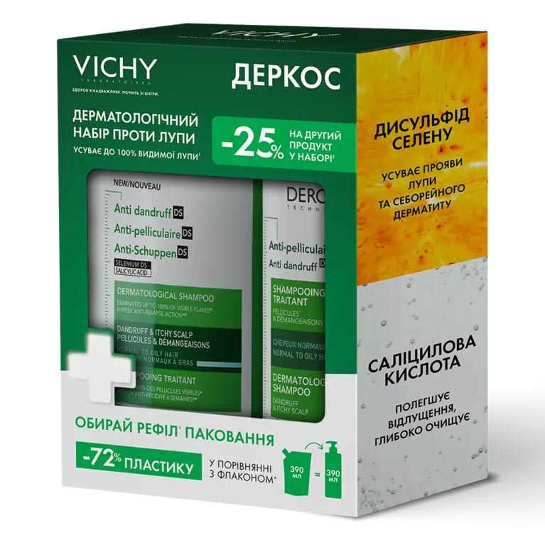 *Набір Vichy Деркос з рефілом проти лупи 2026