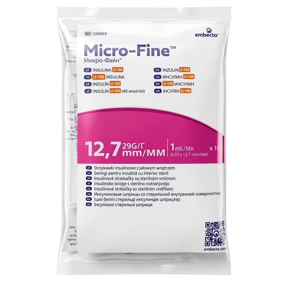 Шприц инсулиновый 1мл U-100 Embecta Micro-Fine 29G (0,33x12.7мм) №1