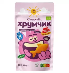 Снек Смартик Хрумчик кукур.-рис.с бананом и клубникой от 12 мес. 22г