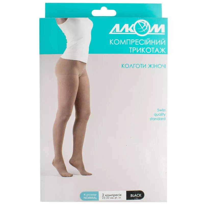 *Колготи Алком (7012) жін. 2 компрес ( чорн.) UNI р4