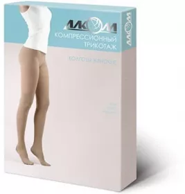 *Колготи Алком (7082) жін. з відкр. пал. 2 компрес ( чорн.) UNI р4