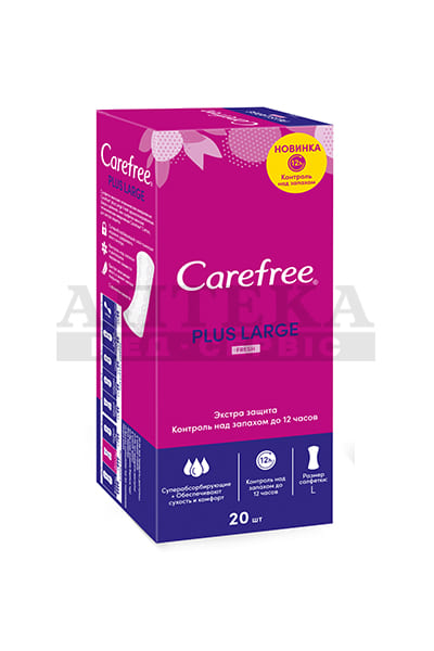 *Прокладки Carefree Щоденні Plus Large Fresh №20