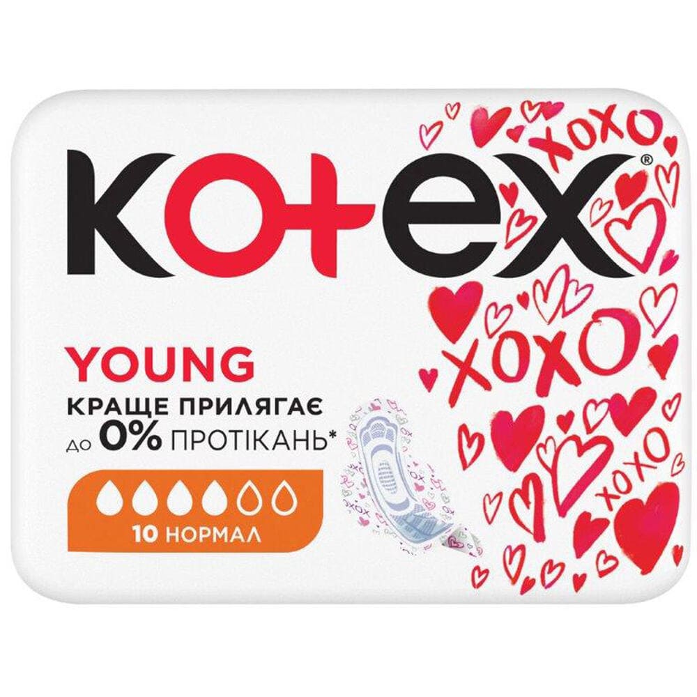 *Прокладки Kotex Young Нормал з крильцями №10