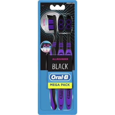 Зубная щетка ORAL-B Всесторонняя чистка Black 40 Medium 3шт.