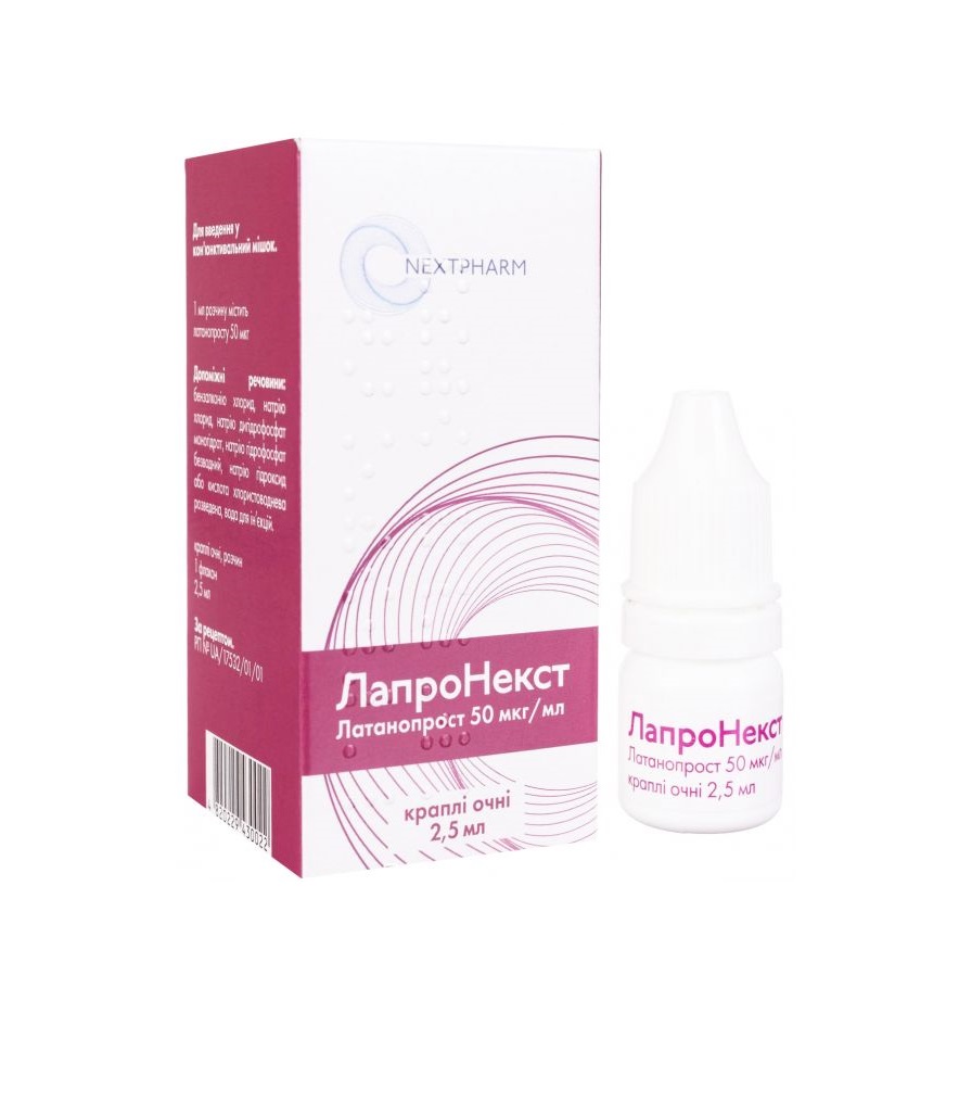 Лапронекст очні краплі 50 мкг/мф по 2,5 мл у флаконі 1 шт.