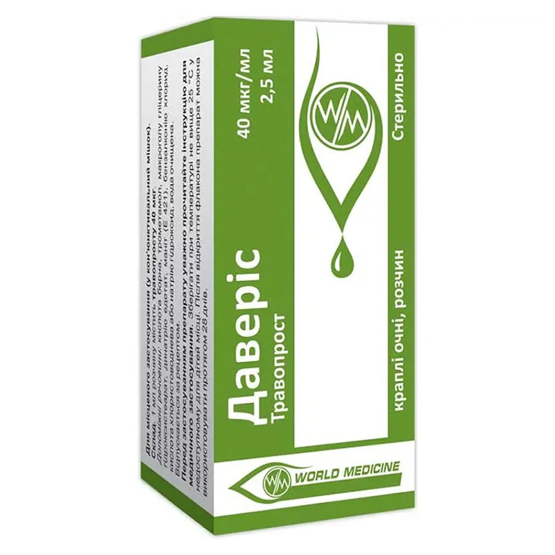 Даверіс краплі очні 40 мкг/мл по 2,5 мл у флаконі 1 шт.
