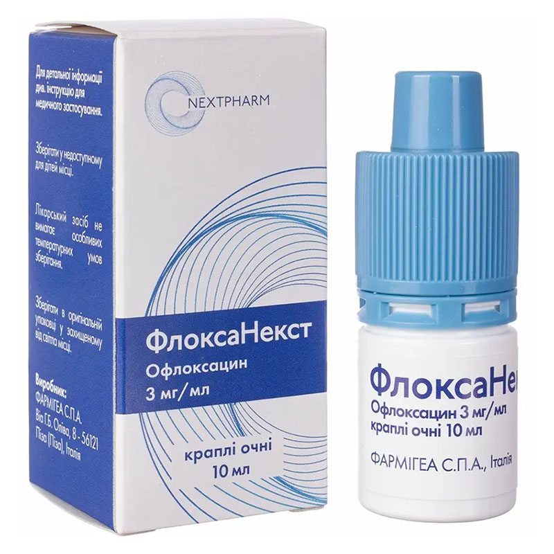 Флоксанекст очні краплі 3 мг/мл по 10 мл у флаконі 1 шт. - ФАРМЛІГА