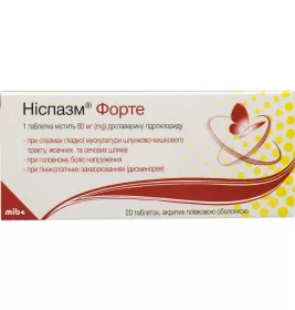 Ніспазм форте таблетки по 80 мг 20 шт. (10х2)