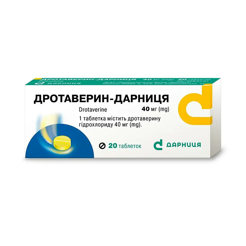 Дротаверин-Дарница таблетки по 40 мг 20 шт. (10х2)