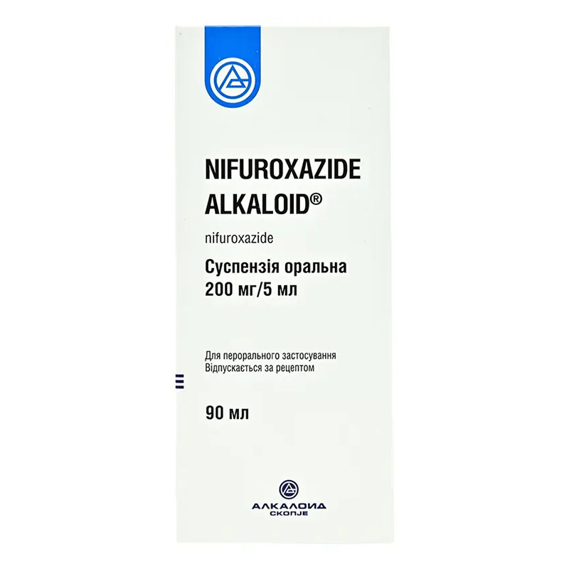 Ніфуроксазид Алкалоїд суспензія 200 мг/5 мл по 90 мл у флаконі 1 шт.