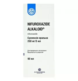 Ніфуроксазид Алкалоїд суспензія 200 мг/5 мл по 90 мл у флаконі 1 шт.