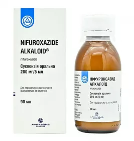 Ніфуроксазид Алкалоїд суспензія 200 мг/5 мл по 90 мл у флаконі 1 шт.