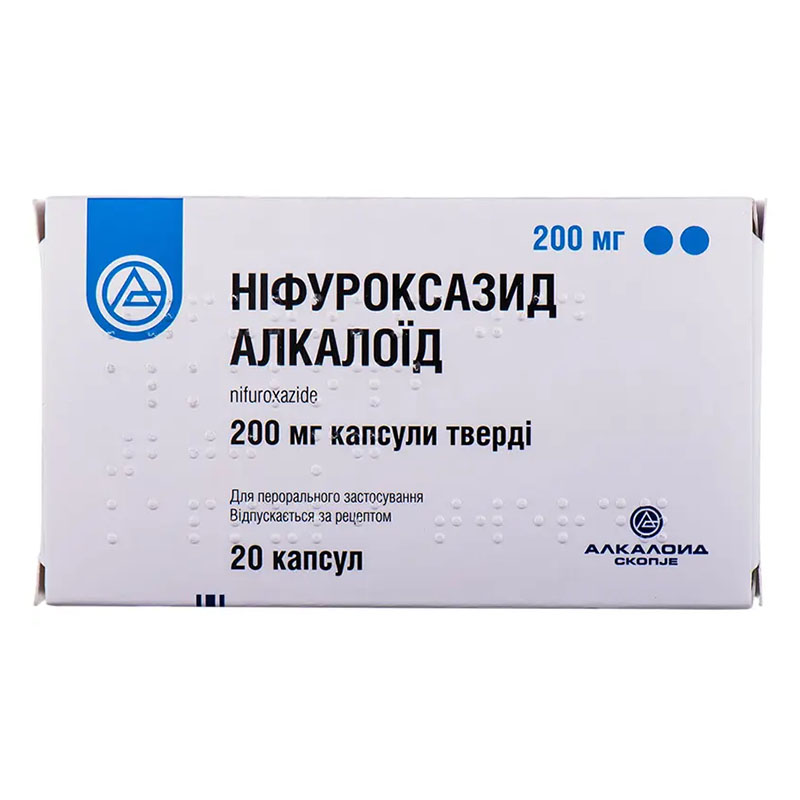 Ніфуроксазид Алкалоїд капсули по 200 мг 20 шт.
