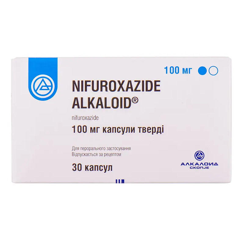Ніфуроксазид Алкалоїд капсули по 100 мг 30 шт.
