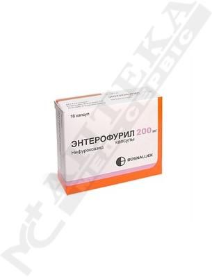 Ентерофурил капсули по 200 мг 16 шт. (8х2)