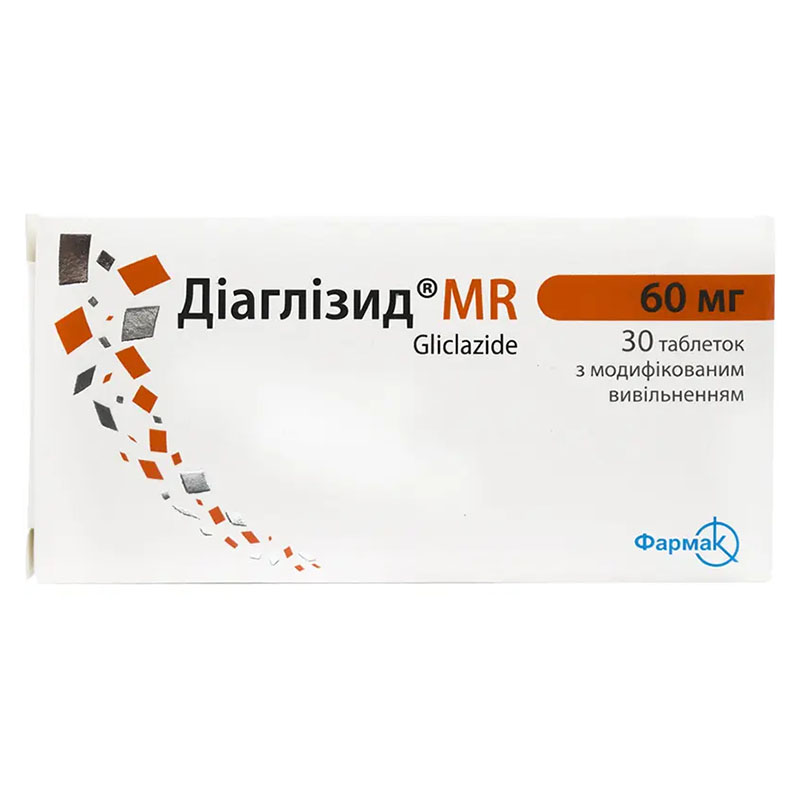 Діаглізид MR таблетки по 60 мг 30 шт. (10х3)