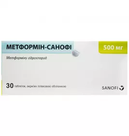 Метформін-Санофі таблетки по 500 мг 30 шт.