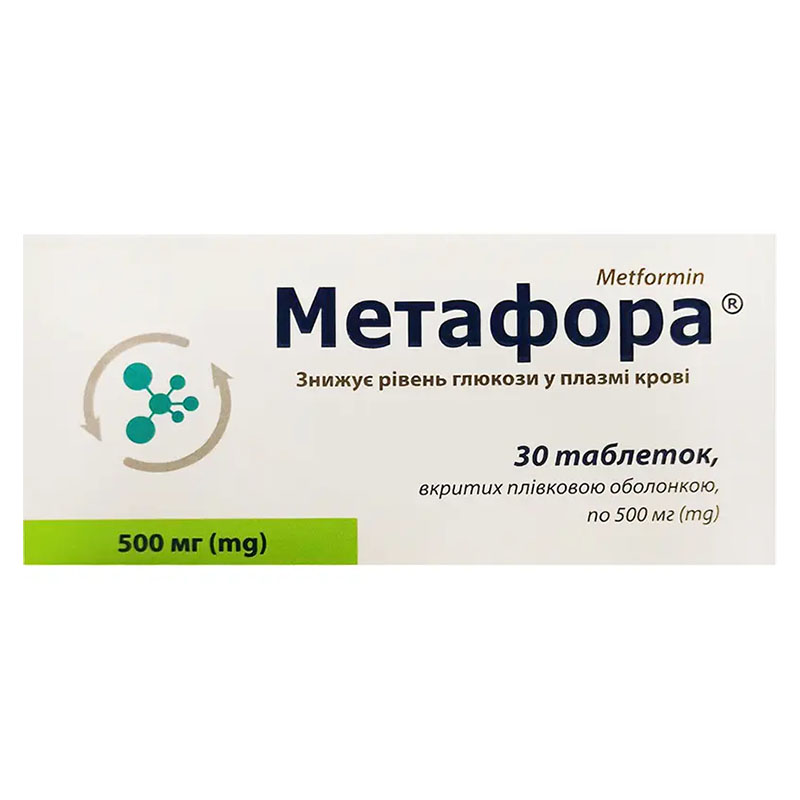 Метафора таблетки по 500 мг 30 шт. (10х3) Метафора таблетки по 500 мг 30 шт. (10х3)