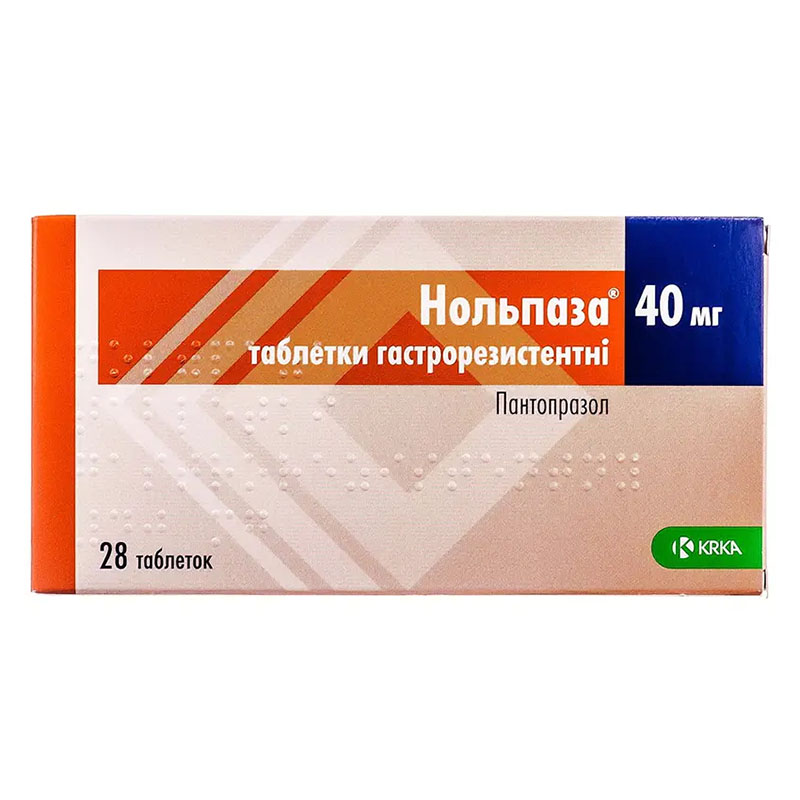 Нольпаза таблетки по 40 мг 28 шт. (14х2)