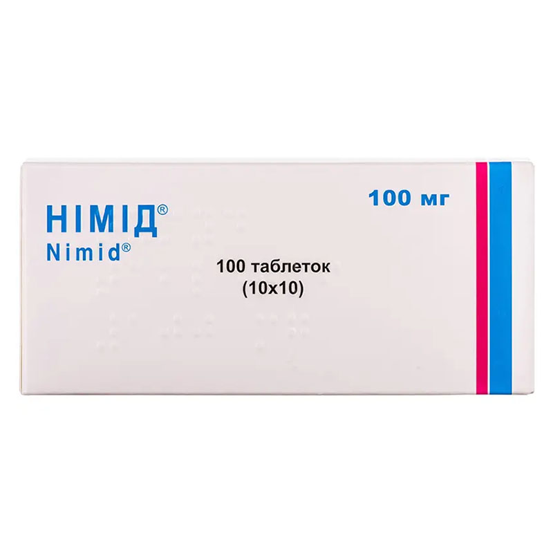 Нимид таблетки по 100 мг 100 шт. (10х10)