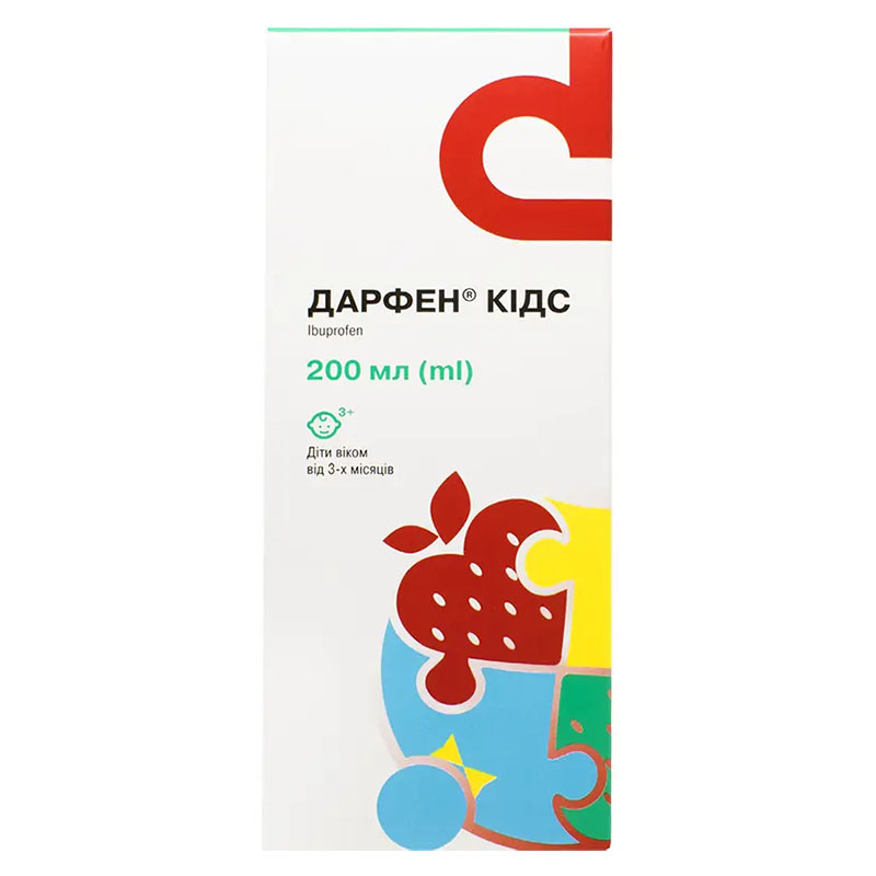 Дарфен Кідс-Дарниця для дітей суспензія 100 мг/5 мл по 200 мл у флаконі 1 шт.
