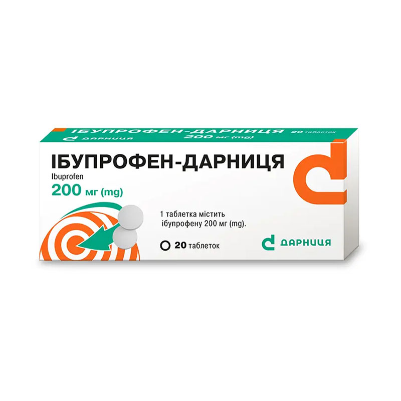 Ібупрофен-Дарниця таблетки по 200 мг 20 шт. (10х2)