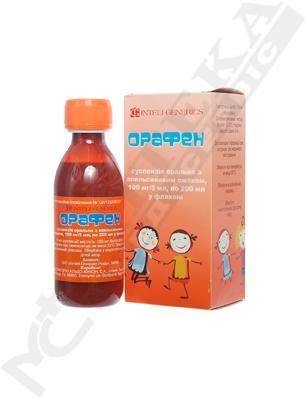 Орафен апельсин суспензія 100 мг/5 мл по 200 мл у флаконі 1 шт.