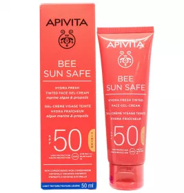 *Гель-крем Apivita Bee Sun Safe для обличчя з відтінком SPF50 50мл