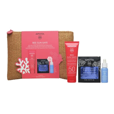 *Набір Apivita Bee Sun Safe (крем/пігм.SPF50 50мл+бустер10+маска кермек)