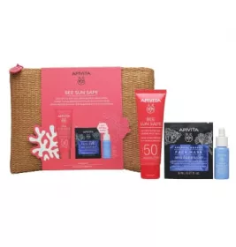 *Набір Apivita Bee Sun Safe (крем/пігм.SPF50 50мл+бустер10+маска кермек)