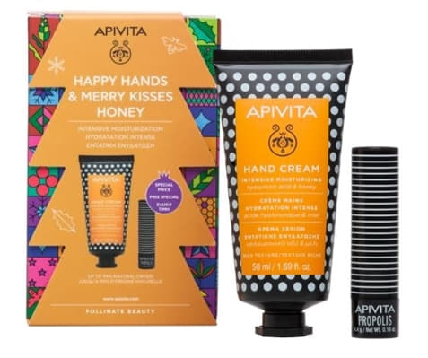 *Набір Apivita Зимовий догляд д/рук та губ Мед