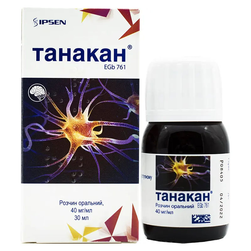Танакан розчин 40 мг/мл по 30 мл у флаконі з дозатором