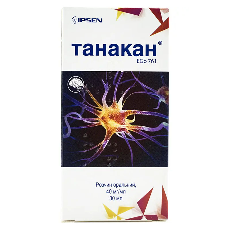 Танакан розчин 40 мг/мл по 30 мл у флаконі з дозатором