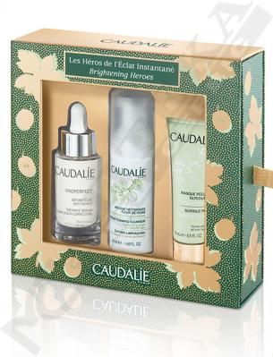 Набір Caudalie2601 Vinoperfect Brightening Set(Vinoperfect сяюча сироватка для корекції кольору обличчя 30мл+Пінка для зняття макіяжу 50мл+Маска гліколевий пілінг всіх типів шкіри 15мл)