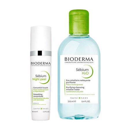 *Набір Bioderma SET615 Себіом Найт піл 40мл+ H2O міцел. 250мл