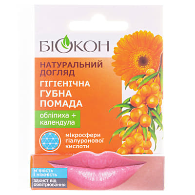 *Помада гігієнічна Біокон Нат.догляд Обліпиха+календула 4,6г