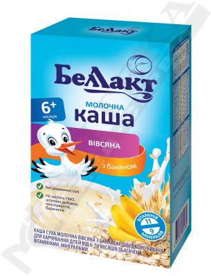 Каша Беллакт молочна вівсяна з бананом 200 г