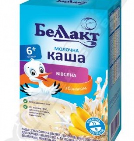 Каша Беллакт молочна вівсяна з бананом 200 г