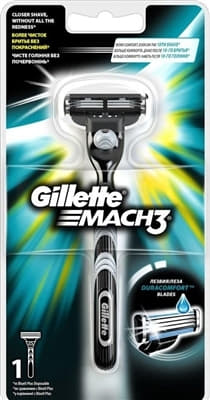 *Бритва Gillette Mach3 Станок с 1 сменной кассетой *Бритва Gillette Mach3 Станок с 1 сменной кассетой