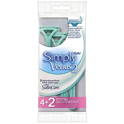 *Бритви Gillette Venus Simply 2 одноразові 4шт.+2шт.безкоштовно