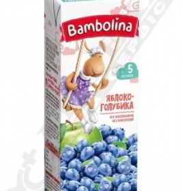 Нектар Bambolina з яблук та лохини з мʼякоттю 200 мл