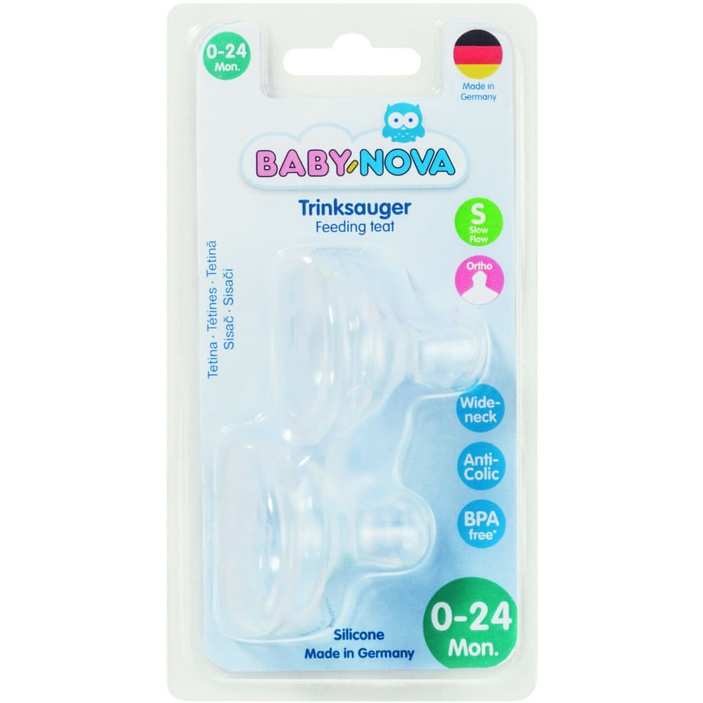 *Соска Baby-nova силiкон шир. горло орто р2 д/чаю,2