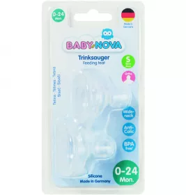 *Соска Baby-nova 3961016 сил.с шир.горл.орто р.2 д/молока
