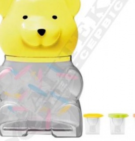 *Соска Baby Team 2030 силиконовая классическая в контейнере с крышкой набор 45 сосок в банке Медведь