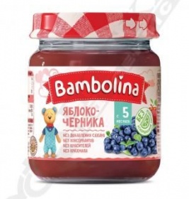*Пюре Bambolina Яблоко-черника 100 г